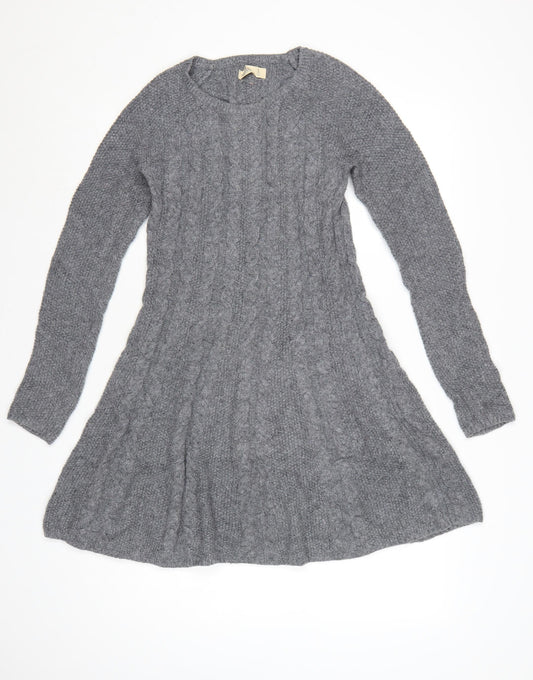 Hollister Women’s Grey Knit Jumper Dress Size S Long Sleeve Winter Casual