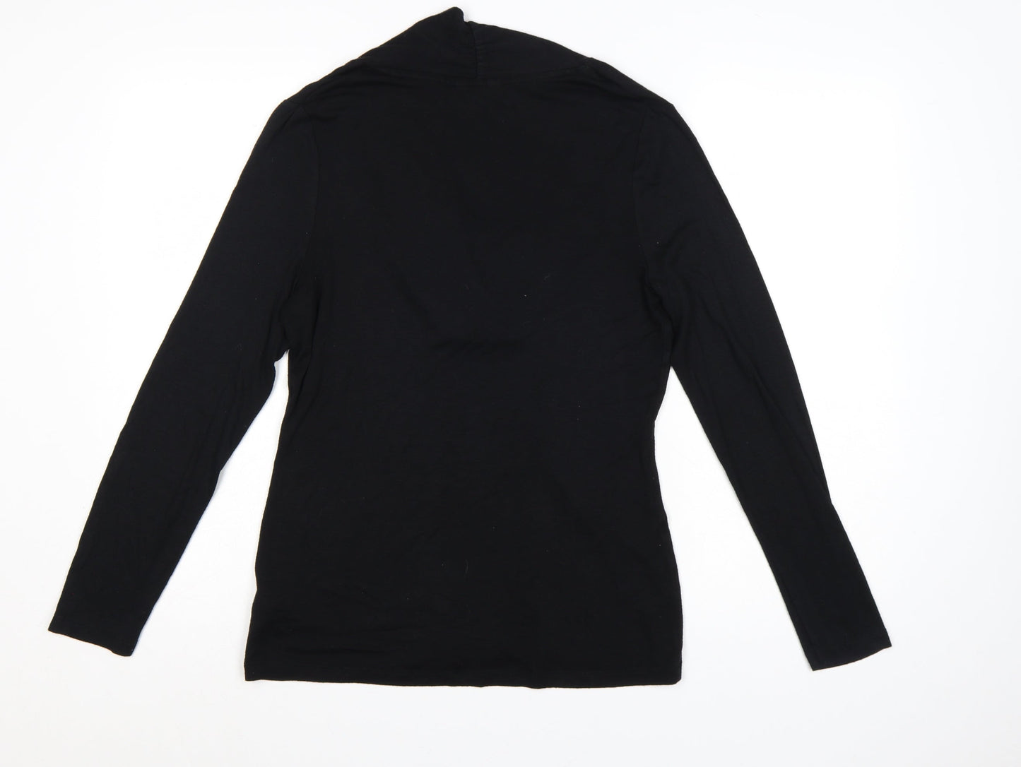 Monsoon Womens Black Wrap Style Long Sleeve Top Size 12