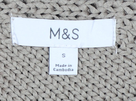 Marks and Spencer Women Beige Knit Pullover Jumper Size S