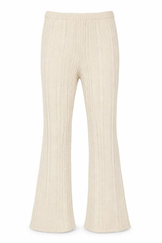 PrettyLittleThing Women’s Beige Knit Flared Trousers Size 10