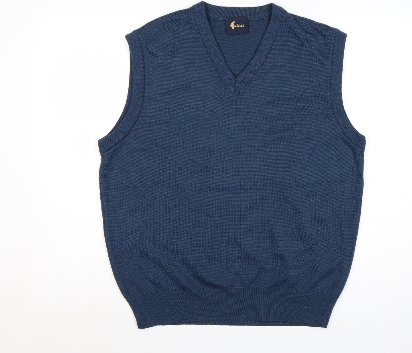 Gabicci Men's Blue Acrylic V-Neck Sleeveless Vest Jumper L