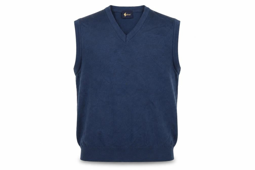 Gabicci Men's Blue Acrylic V-Neck Sleeveless Vest Jumper L