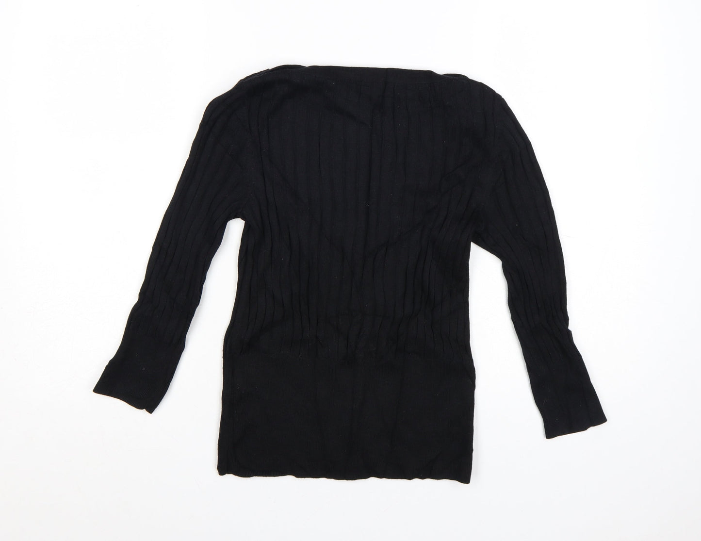 Monsoon Women's Black Knit Pullover Jumper Size M Boat Neck