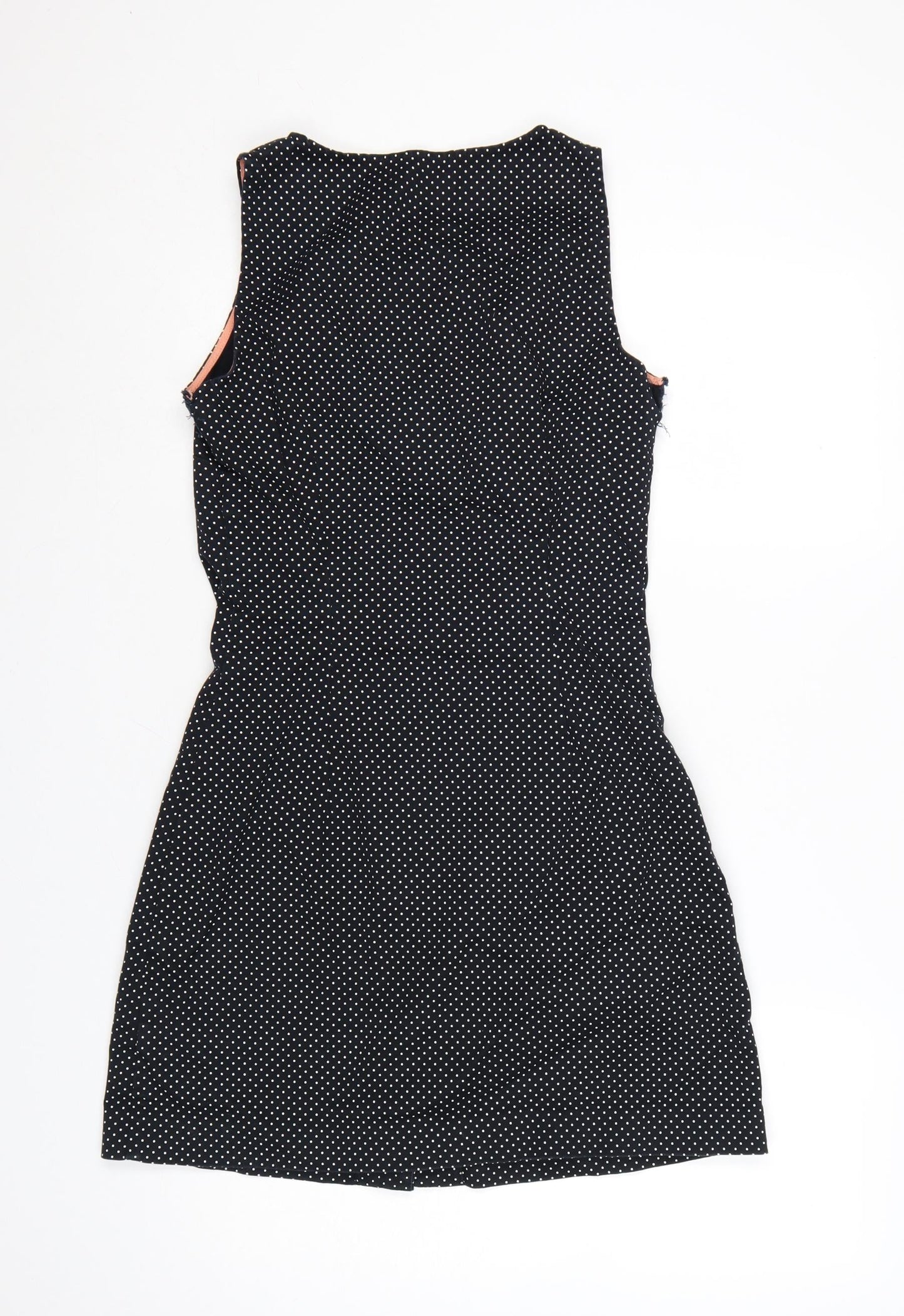 Fred Perry Women’s Black Polka Dot Sleeveless Shirt Dress UK 8