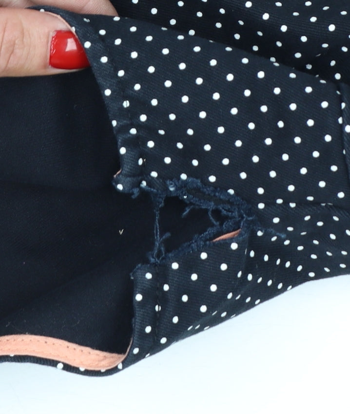 Fred Perry Women’s Black Polka Dot Sleeveless Shirt Dress UK 8