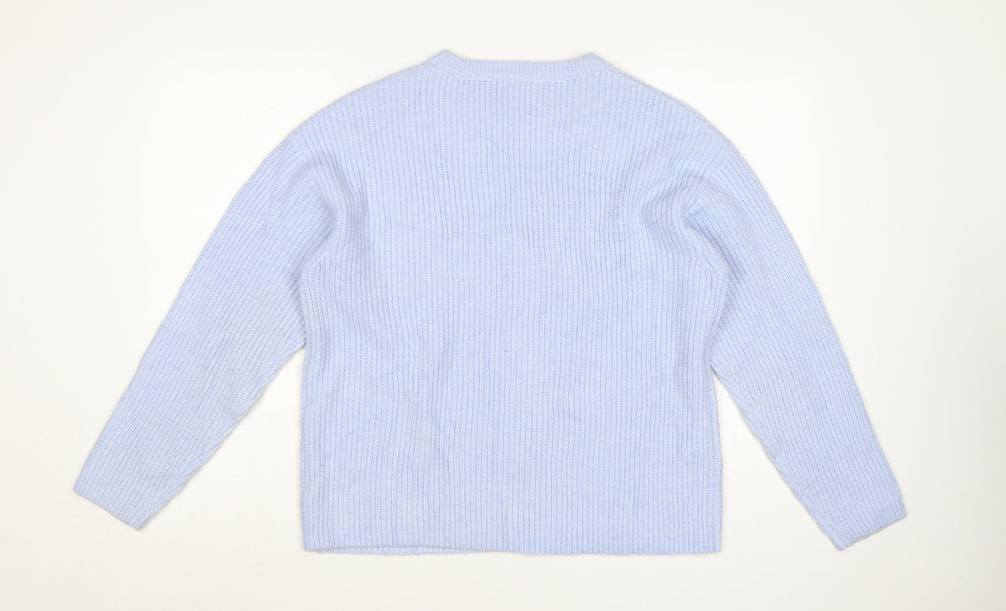 Marks and Spencer Women Blue Knit Crew Neck Pullover Jumper M