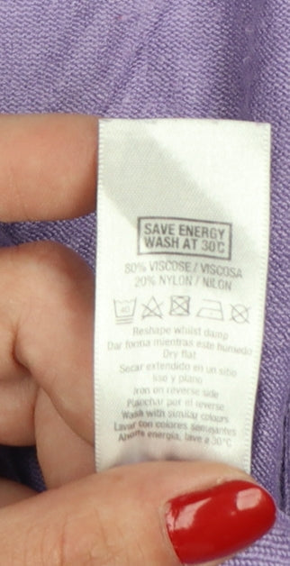 Wallis Women's Purple V-Neck Long Sleeve Button Cardigan Size 12