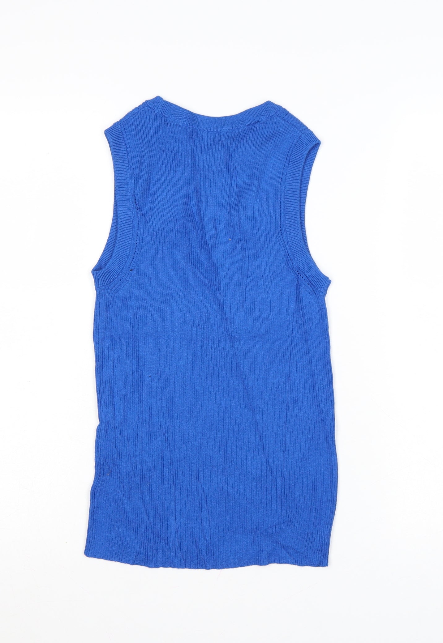 Marks and Spencer Women's Blue Knit Sleeveless Tank Top Size 14