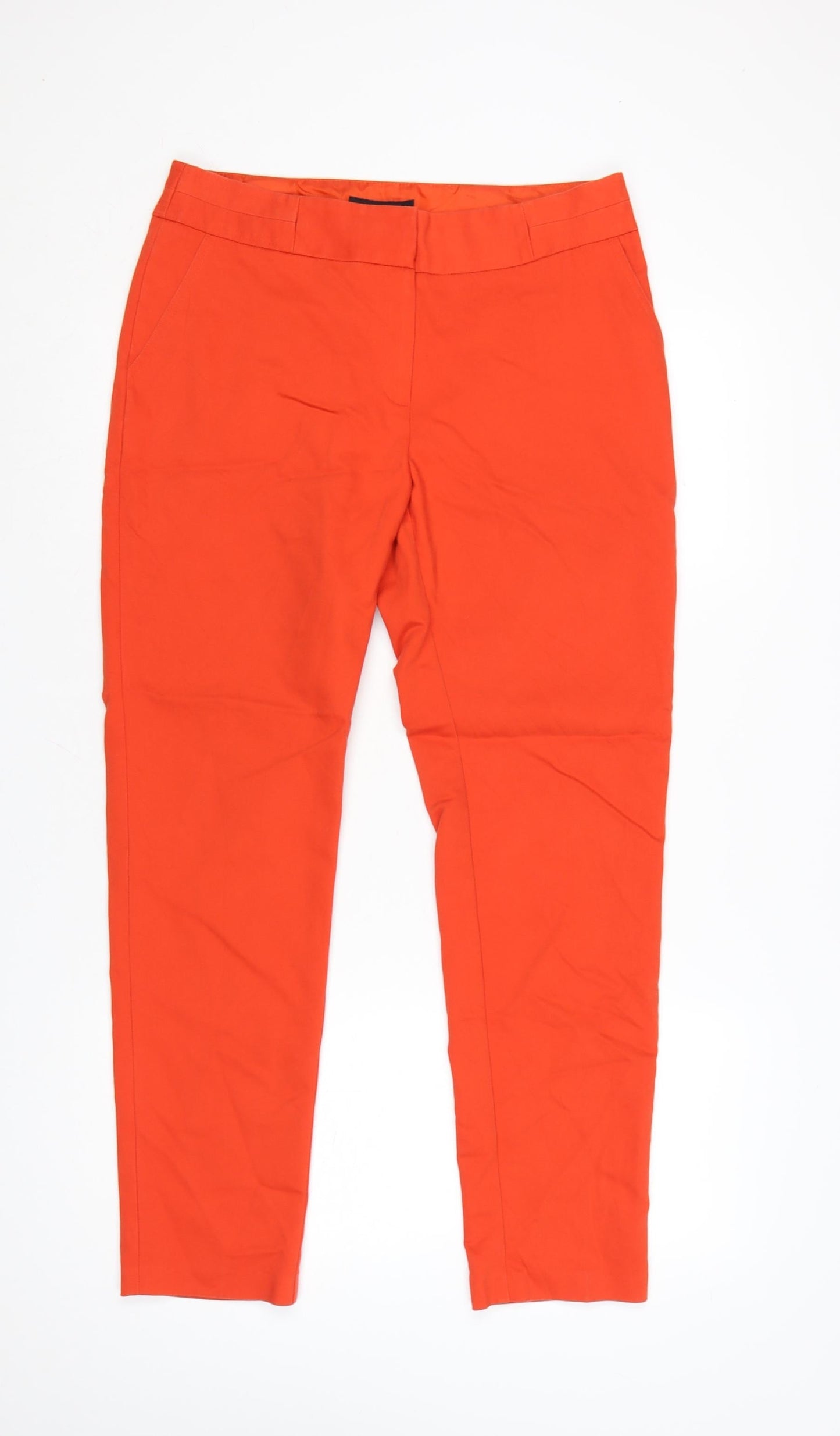 Laura Ashley Womens Orange Slim Ankle Trousers Size 12