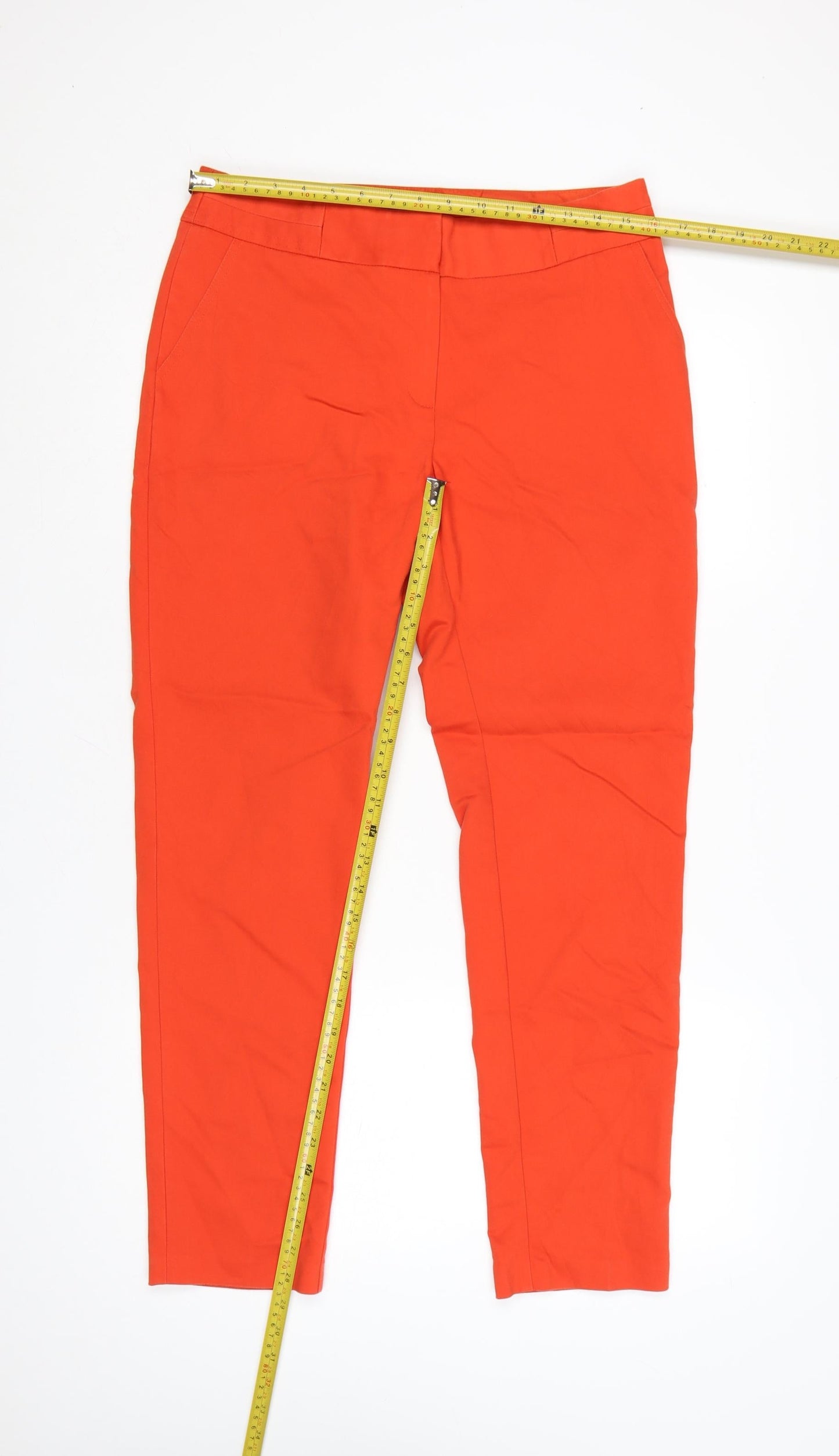 Laura Ashley Womens Orange Slim Ankle Trousers Size 12