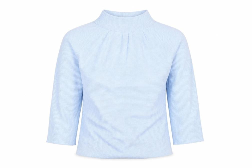 Lands' End Women’s Blue Mock Neck Knit Pullover Jumper Size XS