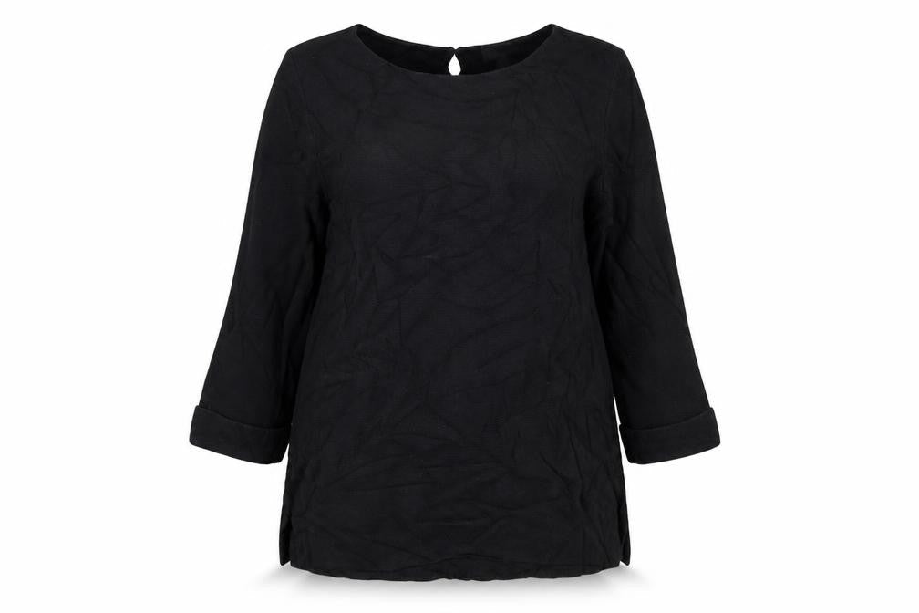 The White Company Women's Black Cotton 3/4 Sleeve Pullover Jumper Size 12