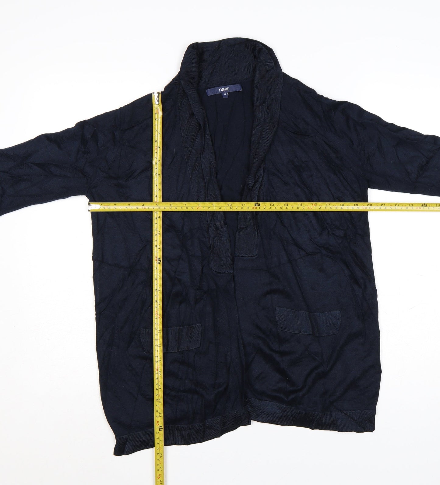 Next Women's Blue Size 14 Cotton Modal Open Cardigan