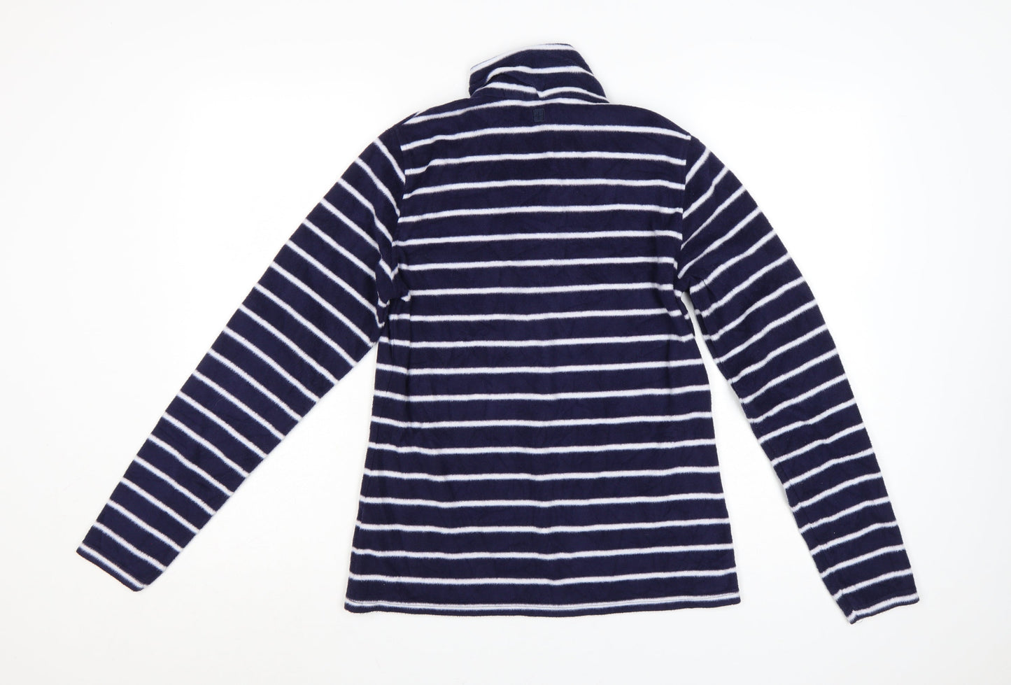 Mountain Warehouse Women Navy Striped Fleece Pullover Sweatshirt M
