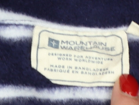 Mountain Warehouse Women Navy Striped Fleece Pullover Sweatshirt M