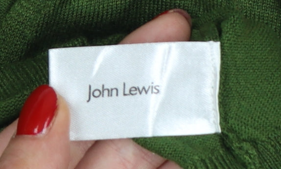 John Lewis Women's Green V-Neck 3/4 Sleeve Pullover Jumper Size 18