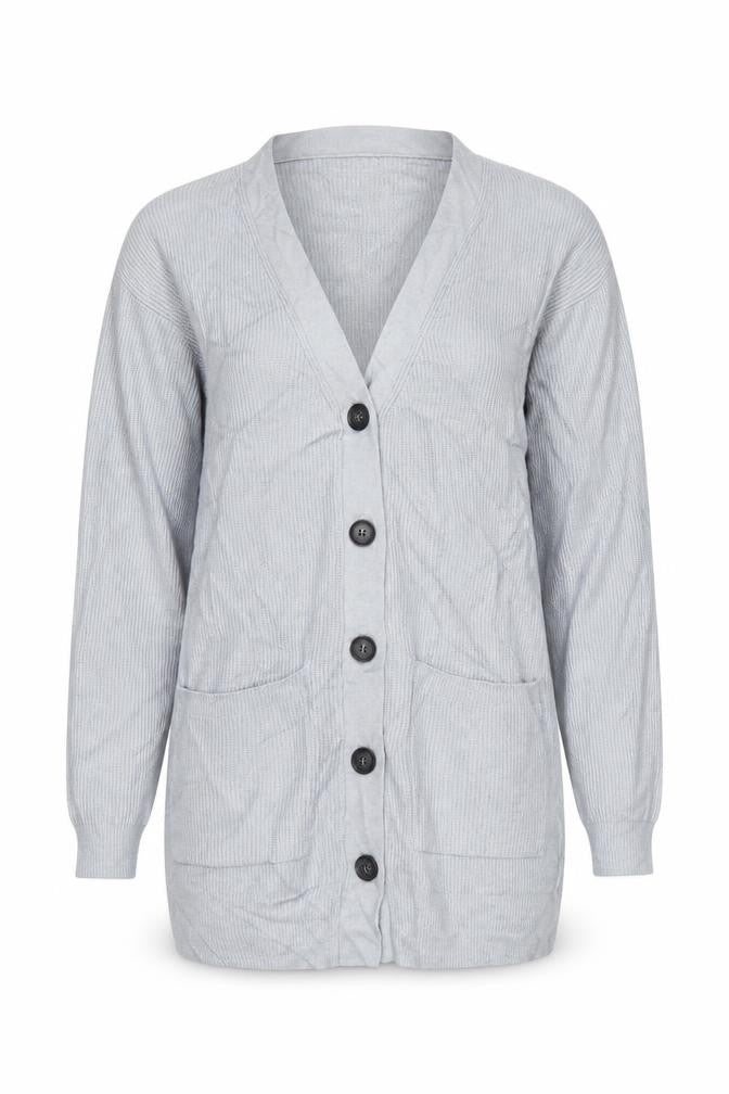Zara Women Grey V-Neck Long Sleeve Knit Cardigan Size 8
