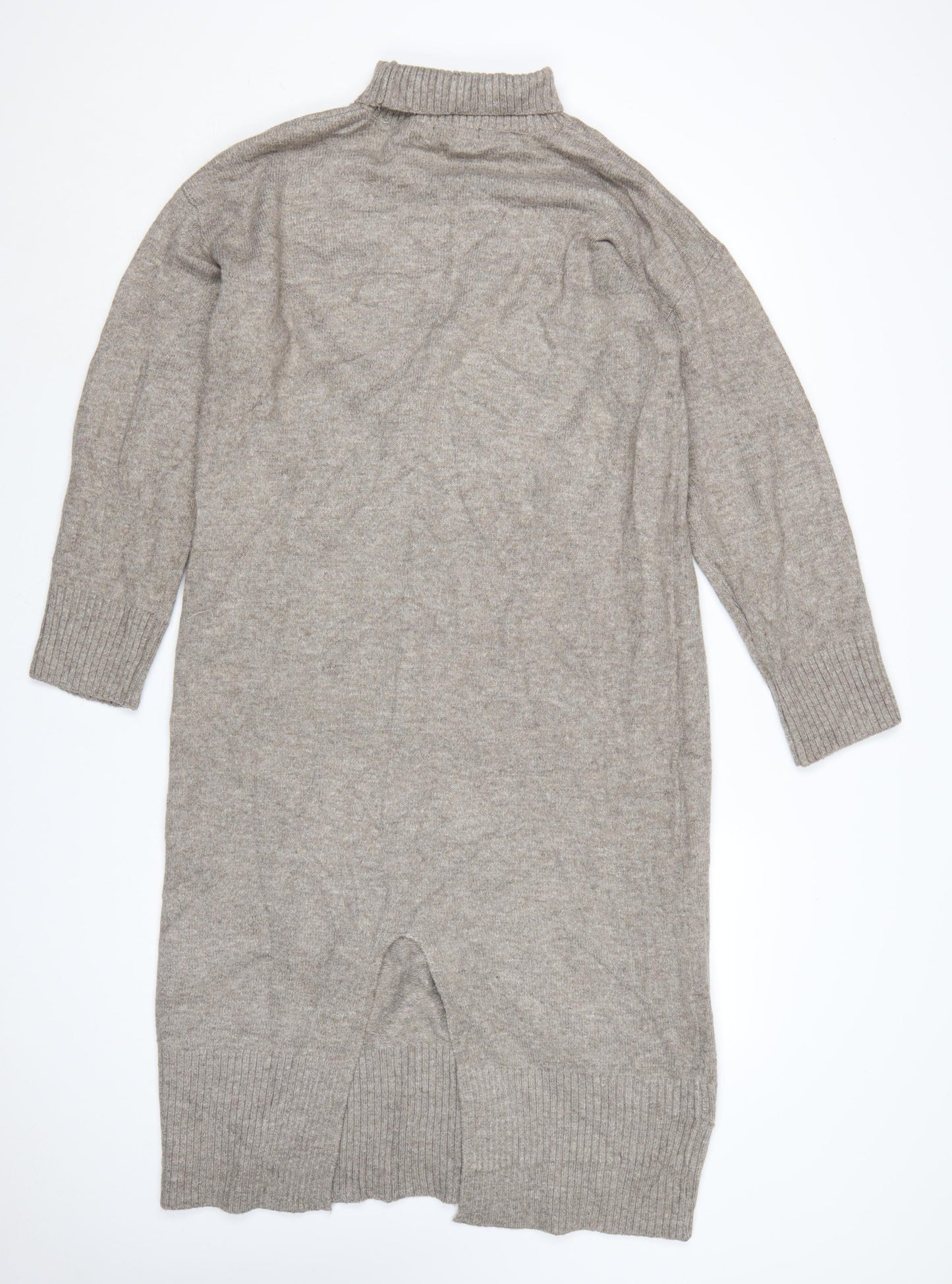 New Look Women Beige Knit Roll Neck Jumper Dress Size M