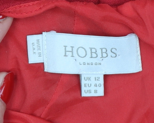 Hobbs Women Red Knee Length Wool Blend Sheath Dress Size 12