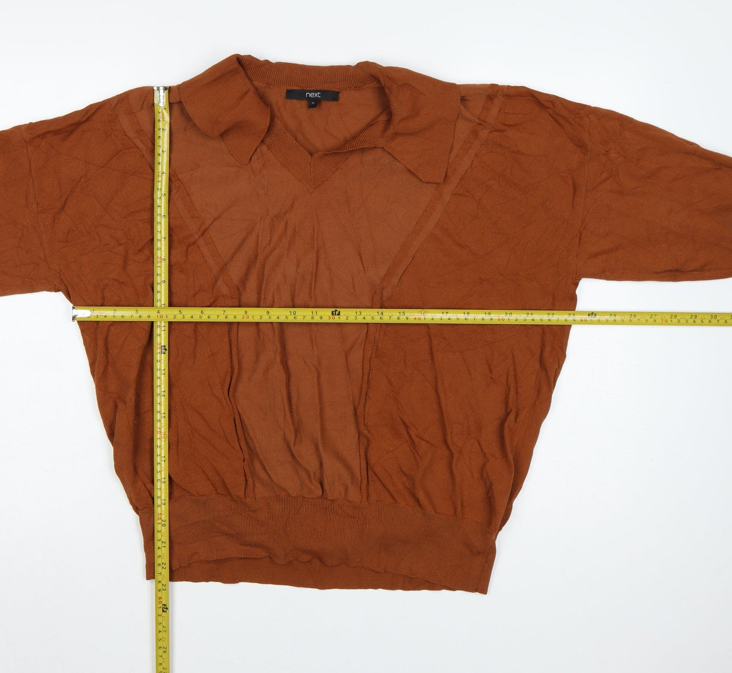 Next Women Brown Collared Knit Pullover Jumper XL