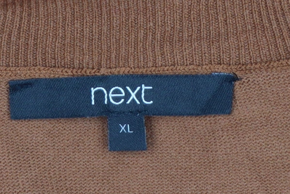 Next Women Brown Collared Knit Pullover Jumper XL