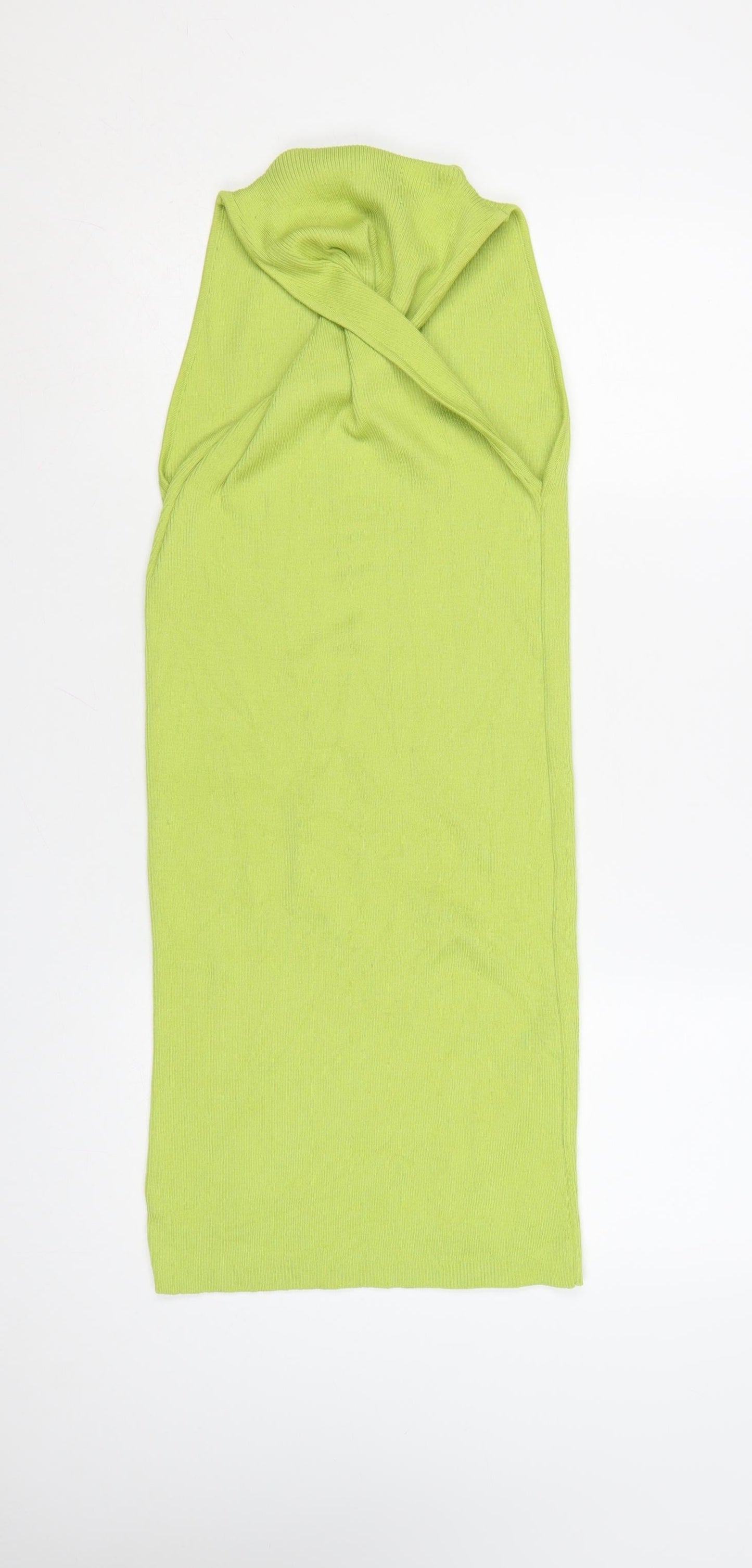 Boohoo Women’s Green Sleeveless Halter Bodycon Knit Dress Size M