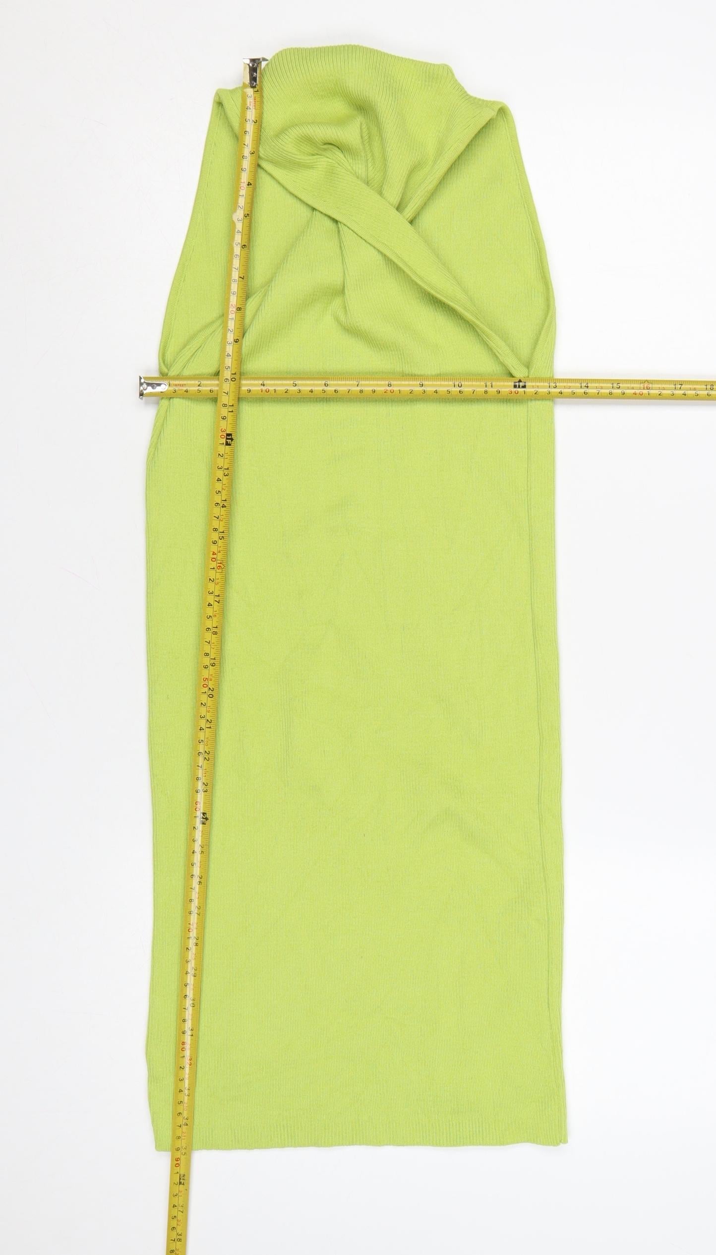 Boohoo Women’s Green Sleeveless Halter Bodycon Knit Dress Size M