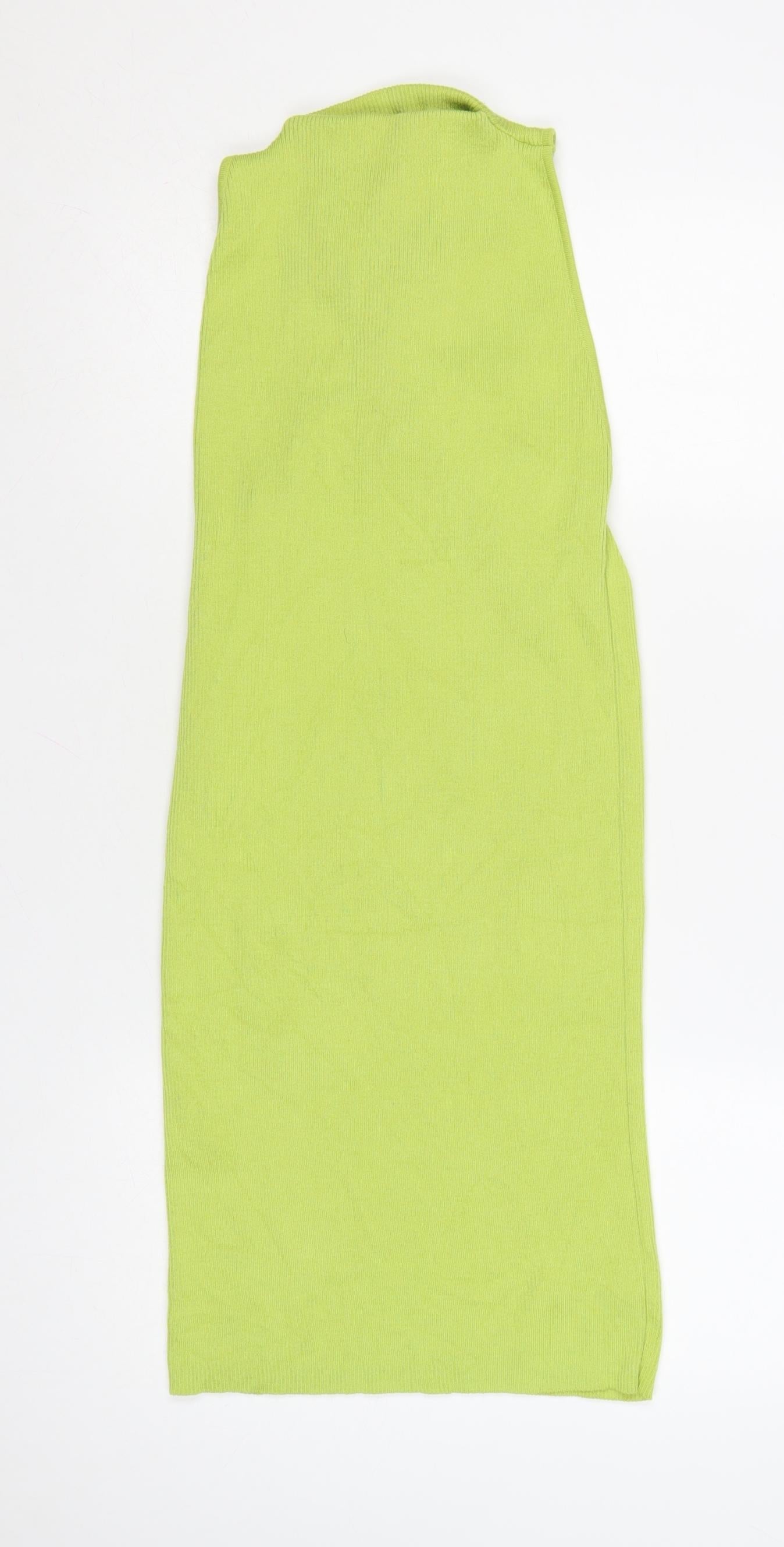 Boohoo Women’s Green Sleeveless Halter Bodycon Knit Dress Size M