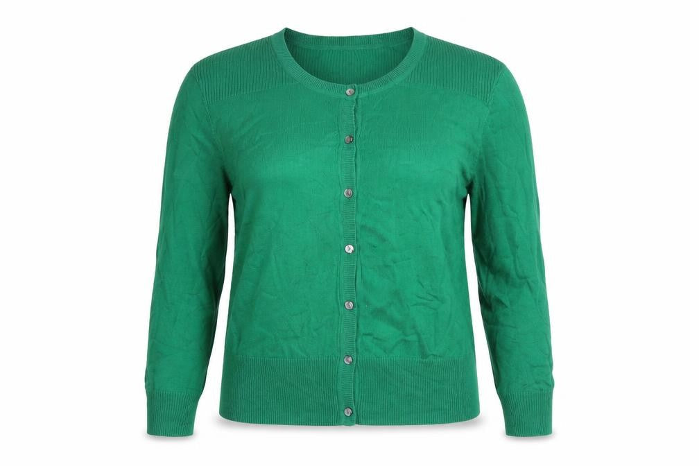 Hobbs Women Green Cotton Button Cardigan Size 12