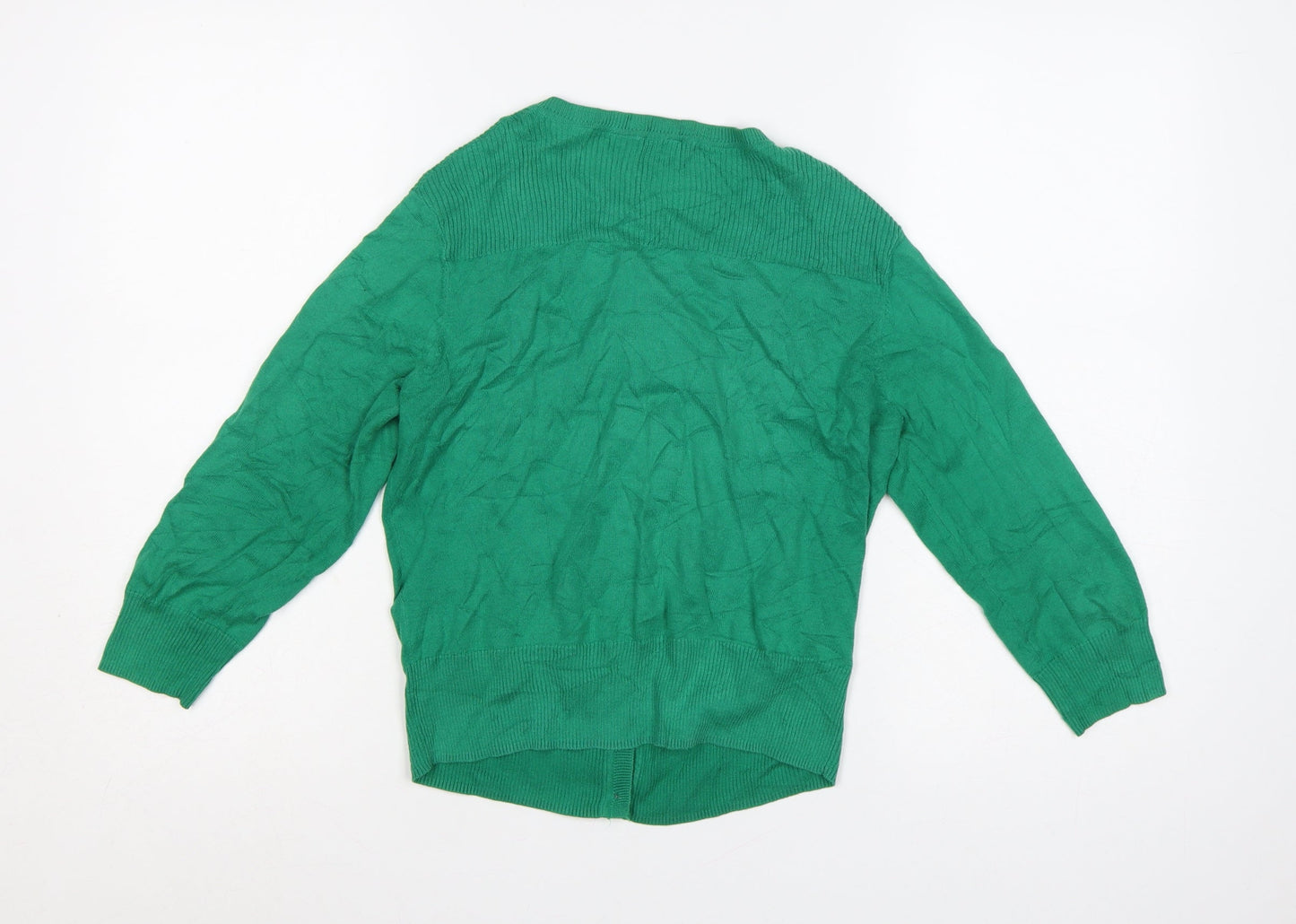 Hobbs Women Green Cotton Button Cardigan Size 12