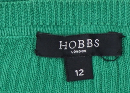 Hobbs Women Green Cotton Button Cardigan Size 12