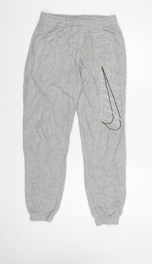 Nike Men's Grey Jogger Sweatpants S Regular Fit Elastic Waist