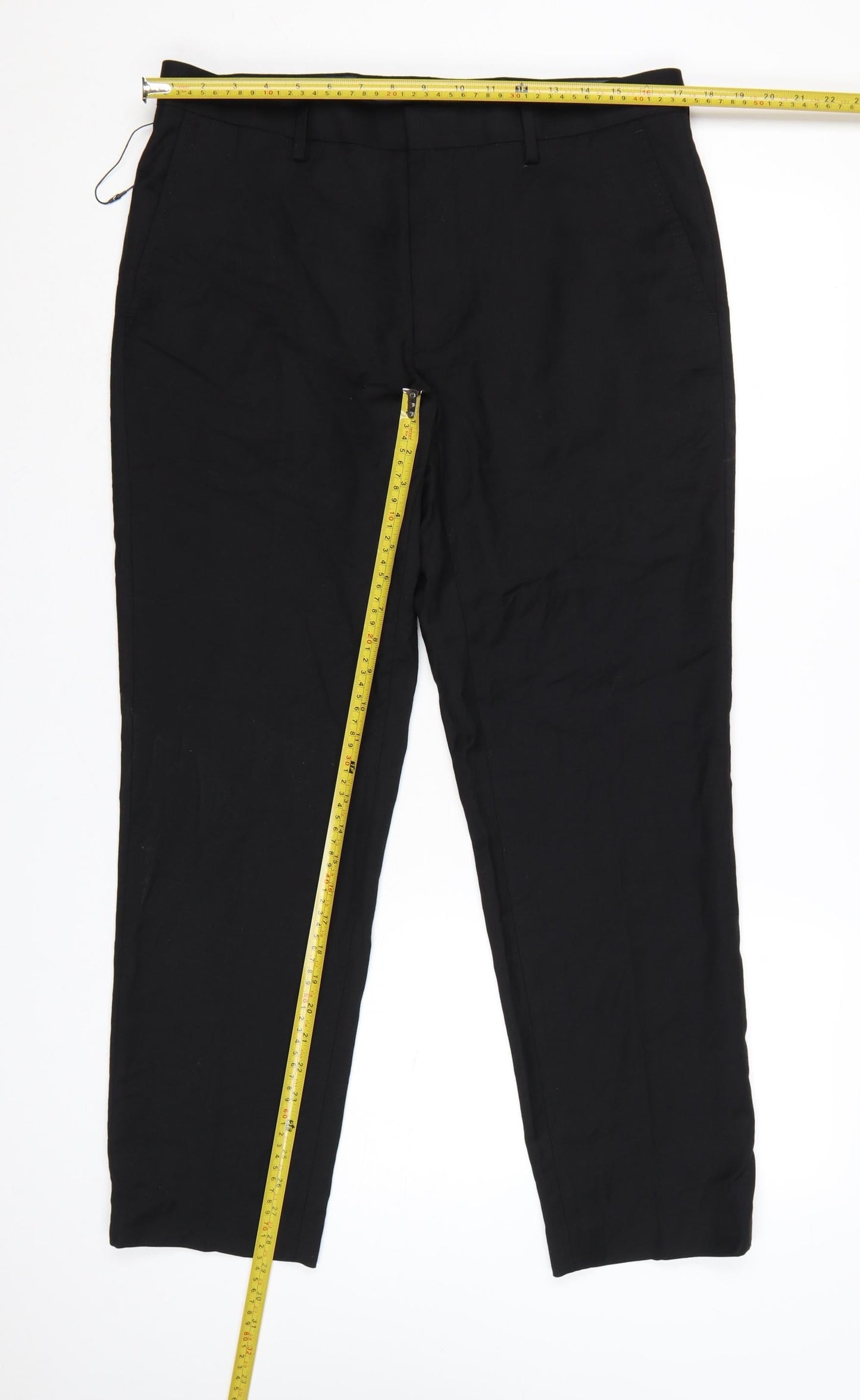 Marks and Spencer Men's Black Wool Blend Formal Dress Trousers 34W 29L