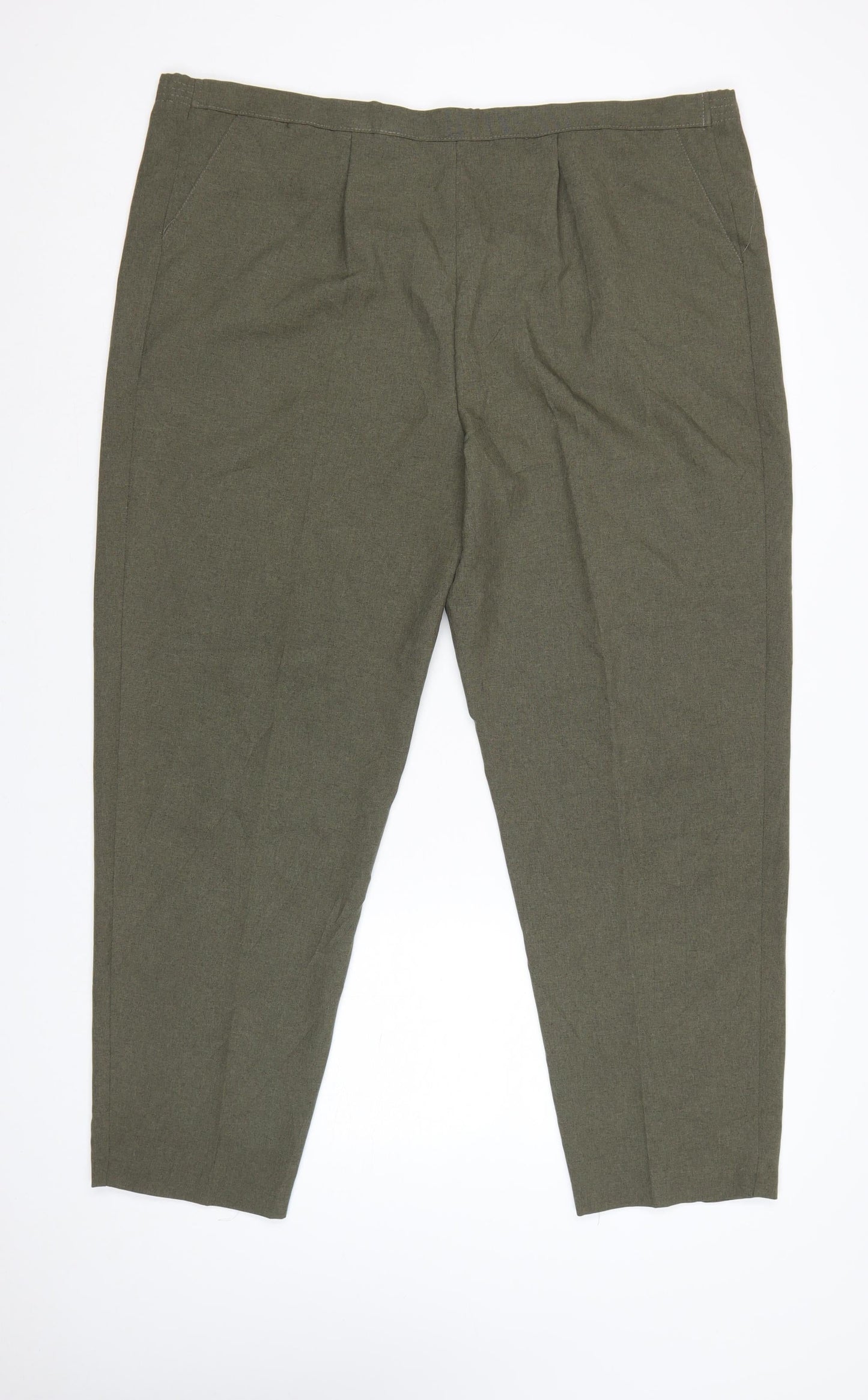 Classics Women’s Olive Green Size 22 Tapered Polyester Trousers
