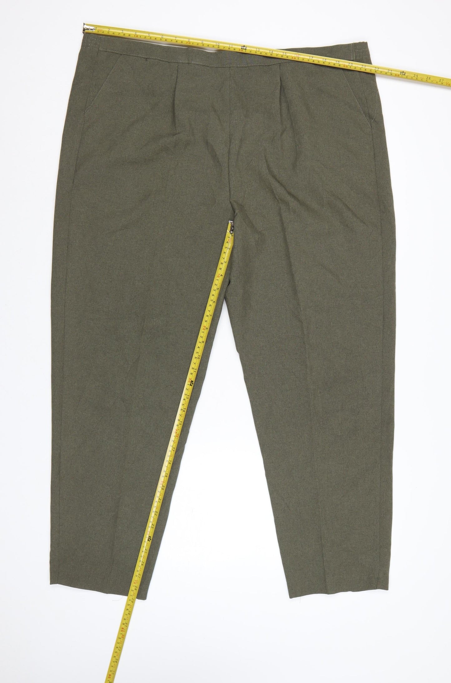 Classics Women’s Olive Green Size 22 Tapered Polyester Trousers