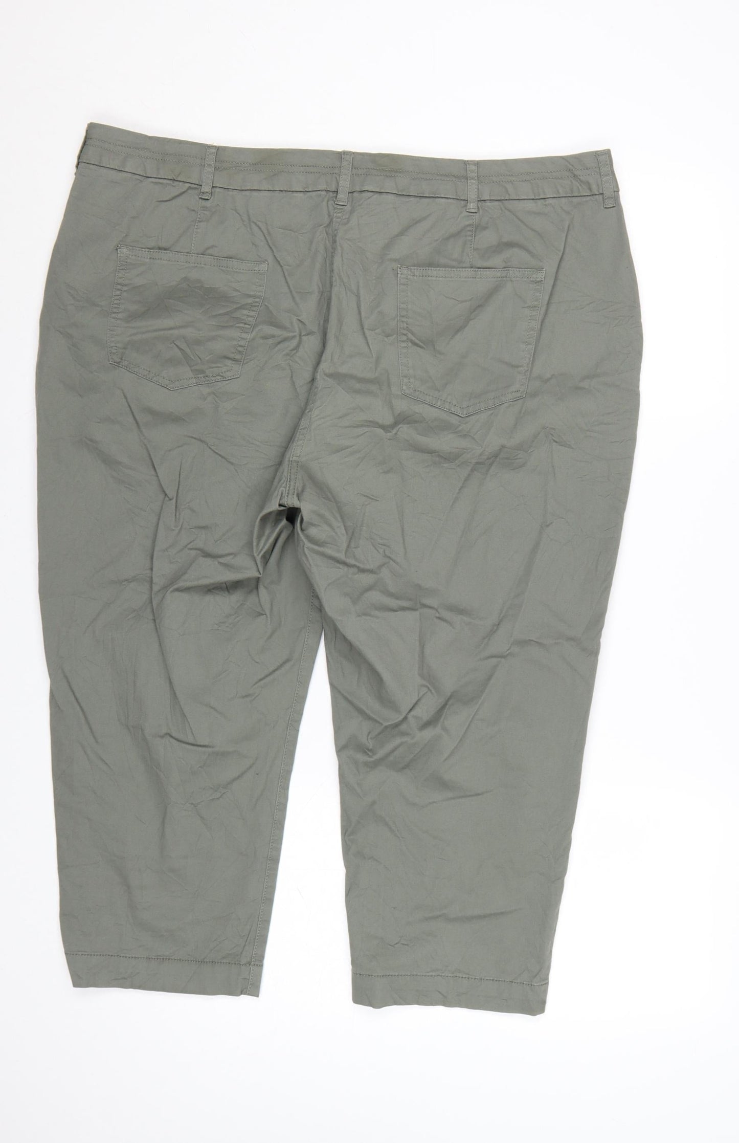 Bonmarché Women’s Green Cotton Capri Trousers Size 20