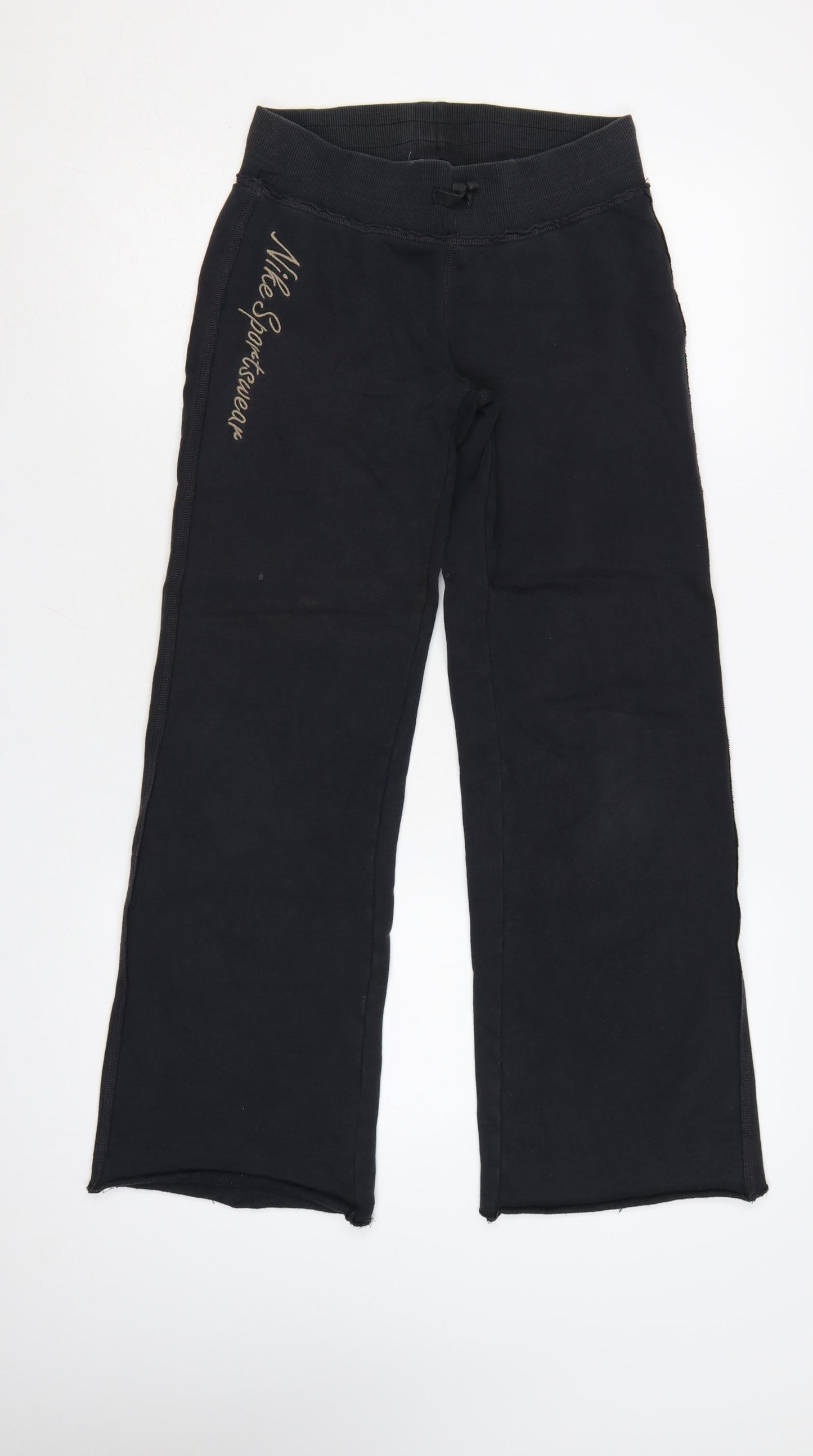 Nike Womens Black XS Sweatpants Cotton Elastic Waist Logo