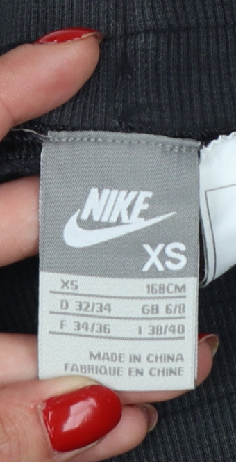 Nike Womens Black XS Sweatpants Cotton Elastic Waist Logo
