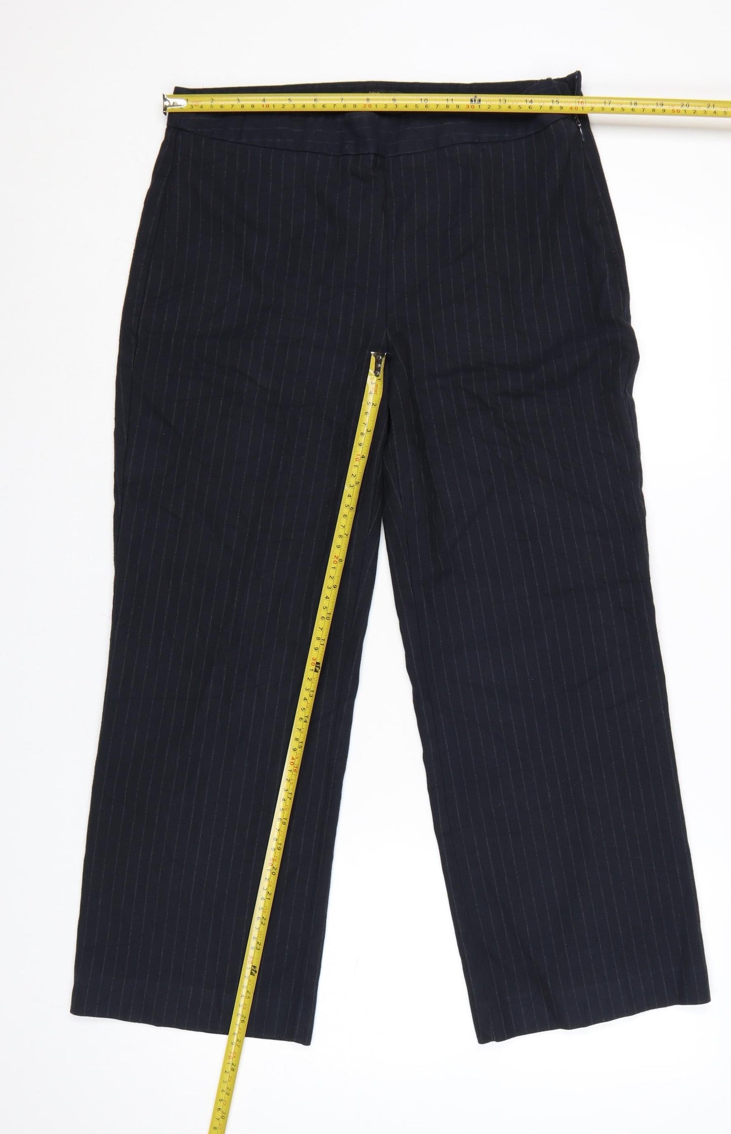 Next Women’s Blue Pinstripe Tailored Dress Trousers Size 12