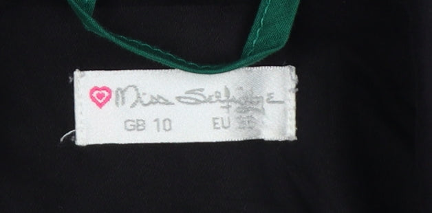 Miss Selfridge Women Black Blazer UK 10 Tailored Cotton Jacket