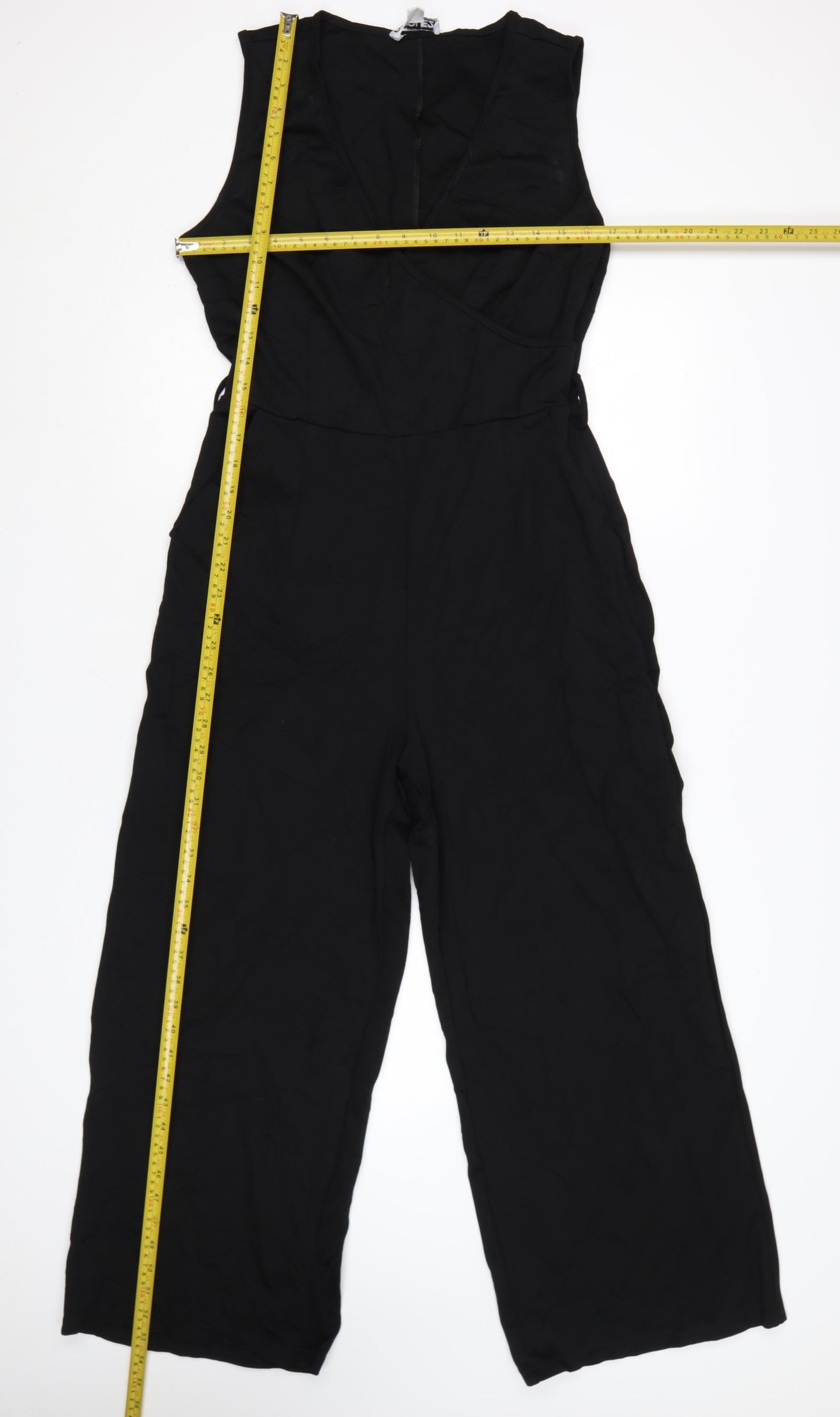 Unique21 Women Black Sleeveless Wide-Leg Jumpsuit Size 12