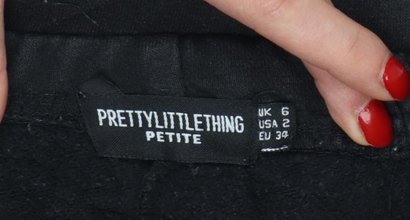 PrettyLittleThing Womens Black Petite Size 6 Jogger Trousers