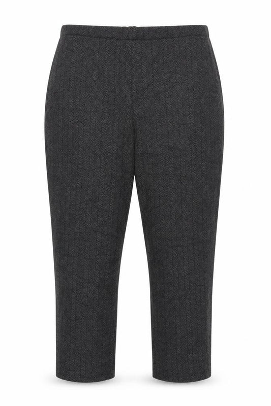 Marks and Spencer Womens Grey Herringbone Knit Trousers Size 16
