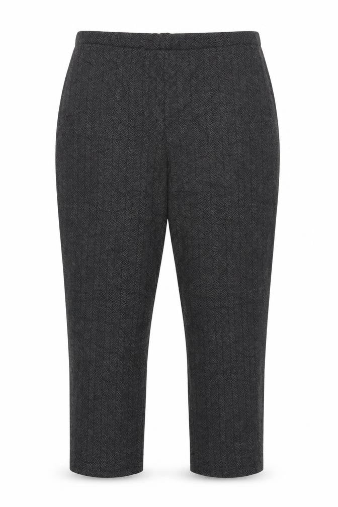 Marks & Spencer Womens Grey Herringbone Knit Trousers Size 16