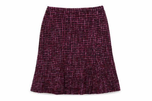 Debenhams Women Purple A-Line Tweed Skirt Size 12 Wool Blend