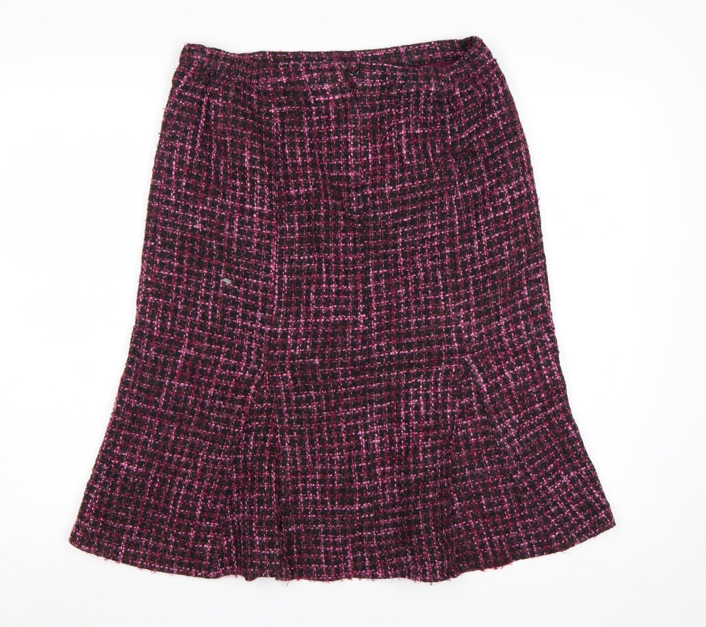 Debenhams Women Purple A-Line Tweed Skirt Size 12 Wool Blend