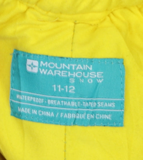 Mountain Warehouse Boys Yellow Waterproof Snow Pants 11-12 Years Insulated