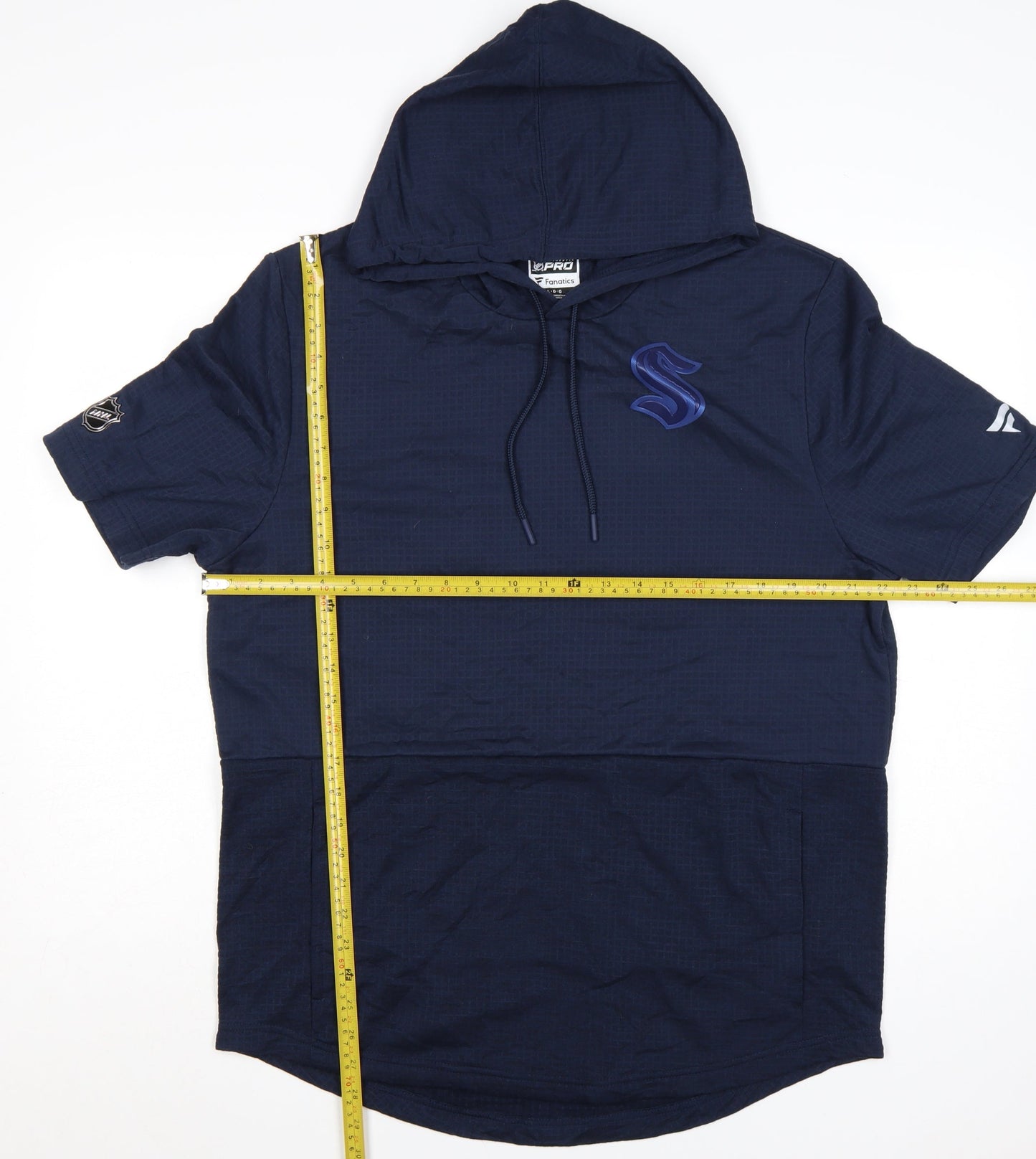 Fanatics Men's Blue Short Sleeve Pullover Hoodie Size L