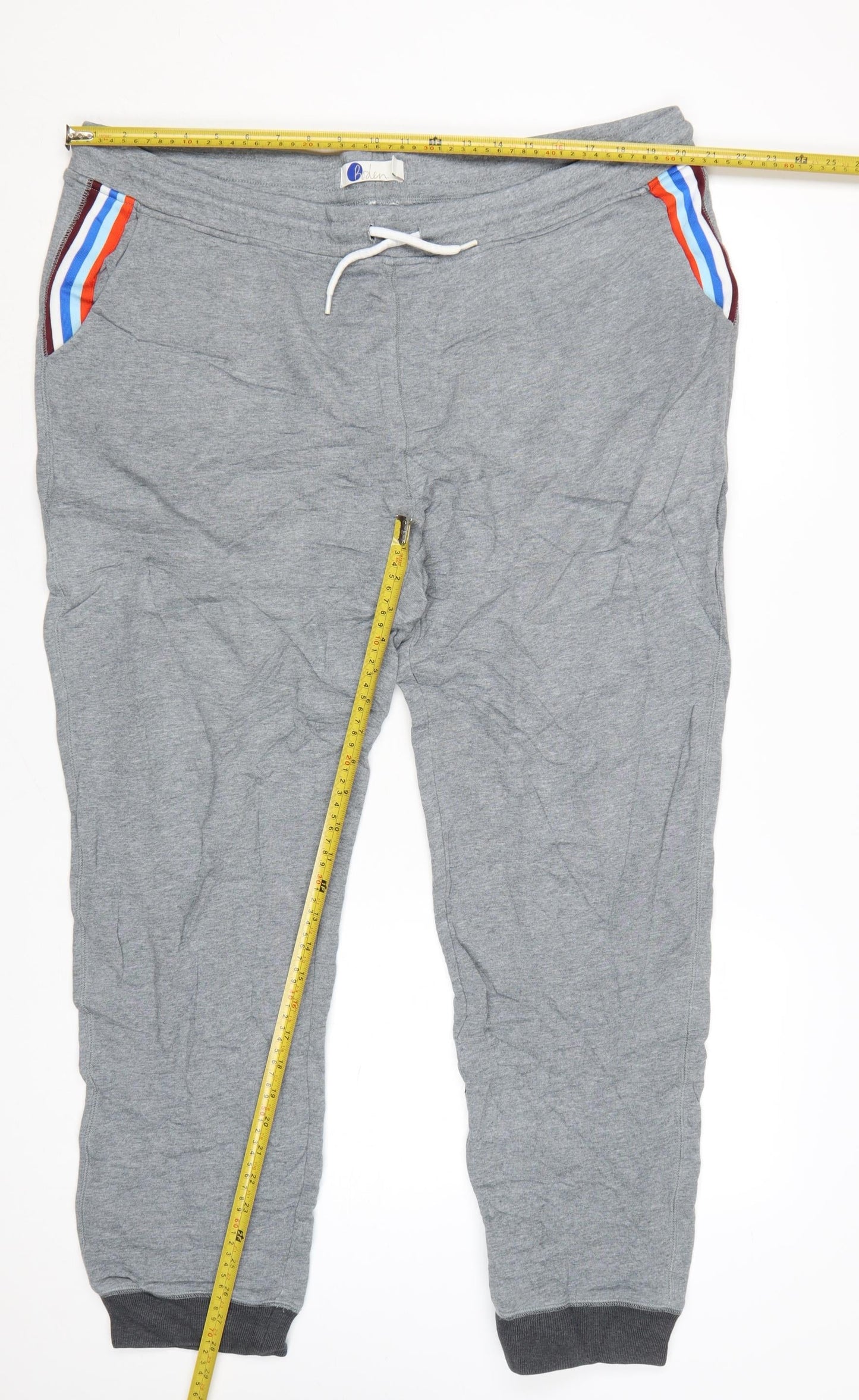 Boden Men's Grey Cotton Jogger Trousers XL Comfortable Casual