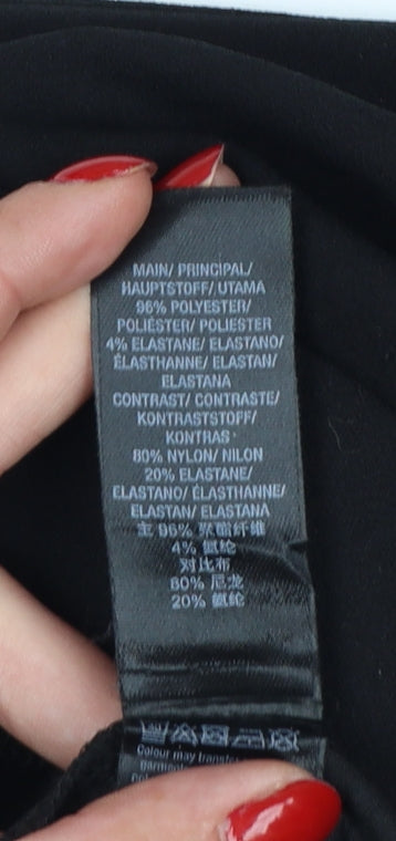 Miss Selfridge Women Black UK 8 Ankle Leggings Polyester Blend